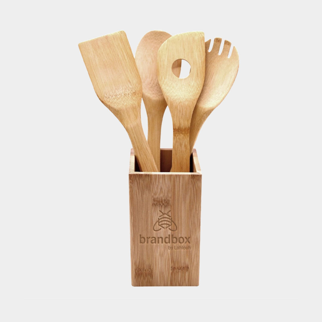 5 Piece Bamboo Kitchen Tool Set